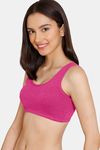 Rosaline Girls Double Layered Non Wired 3/4th Coverage Beginner Bra - Festival Fuchsia — thumbnail 3